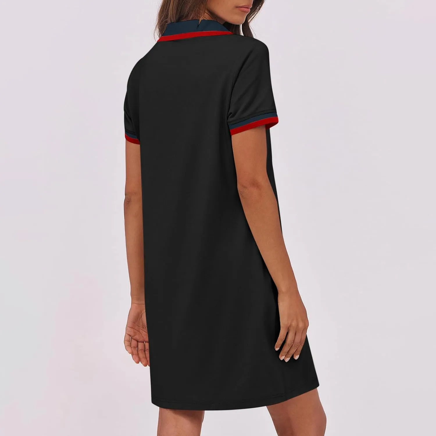 Vacation Dresses for Women 2025 Casual Short Sleeve Polo Sundress Ladies Elegant T-Shirts Dress with Pockets
