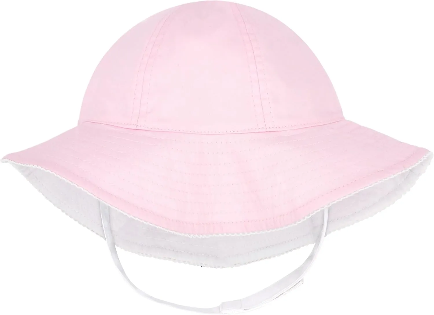 Wee Ones Baby Girls' and Boys' Reversible Summer Ready Sun Hats, Add-A-Bow Option, Moonstitch or Plain Brims