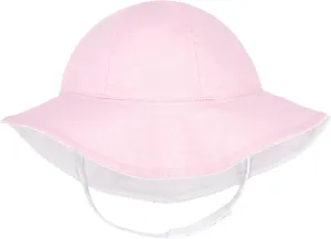 Wee Ones Baby Girls' and Boys' Reversible Summer Ready Sun Hats, Add-A-Bow Option, Moonstitch or Plain Brims