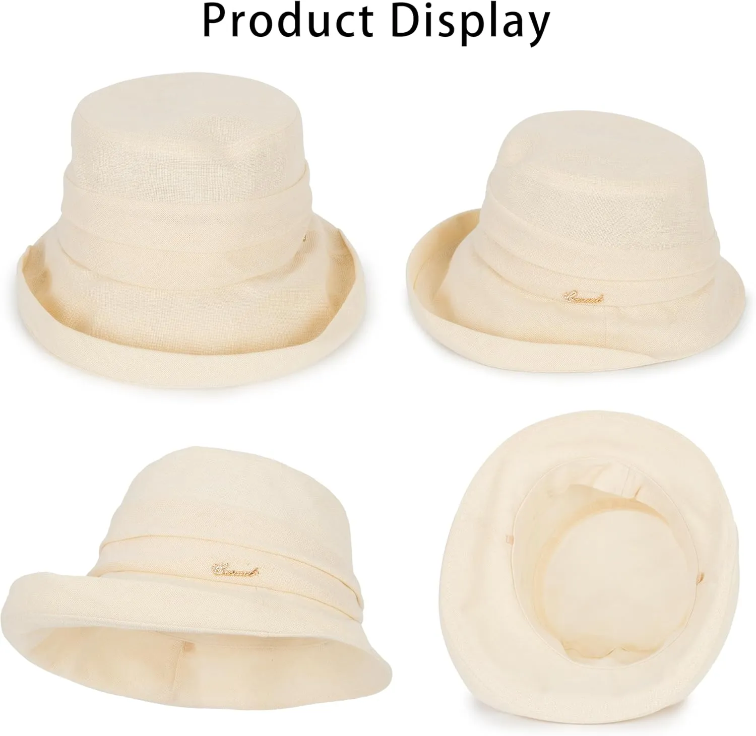 Wide Brim Bucket Hats for Women Sun-UV-Protection-Hat Breathable Packable Summer Beach Garden Hats for Outdoor Travel