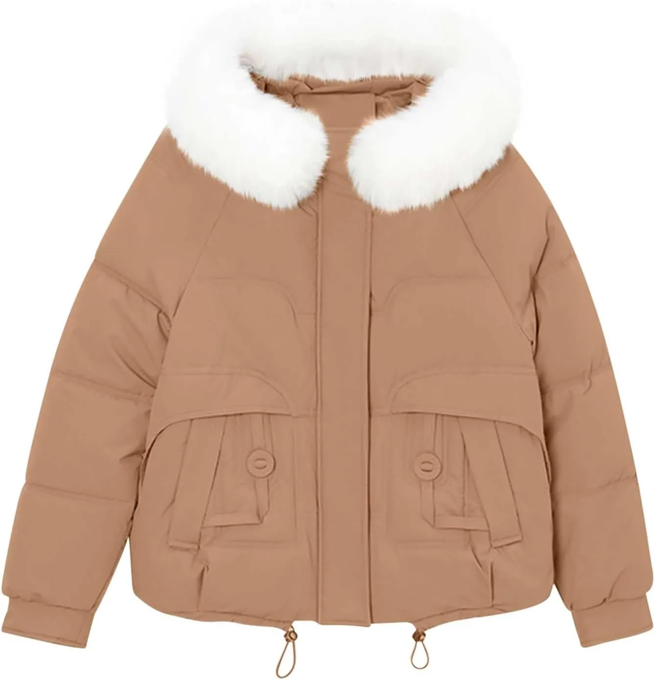 Winter Puffer down Jacket for Women Oversized Warm Outdoor Coat Ladies Hooded Padded down Jacket with Removable Hooded