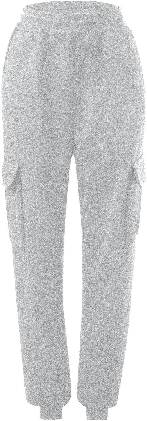Women Jogger Pants Solid Loose Fit Straight Leg Pants Elastic High Waist Trousers with Pockets, for Workout Running Outdoor