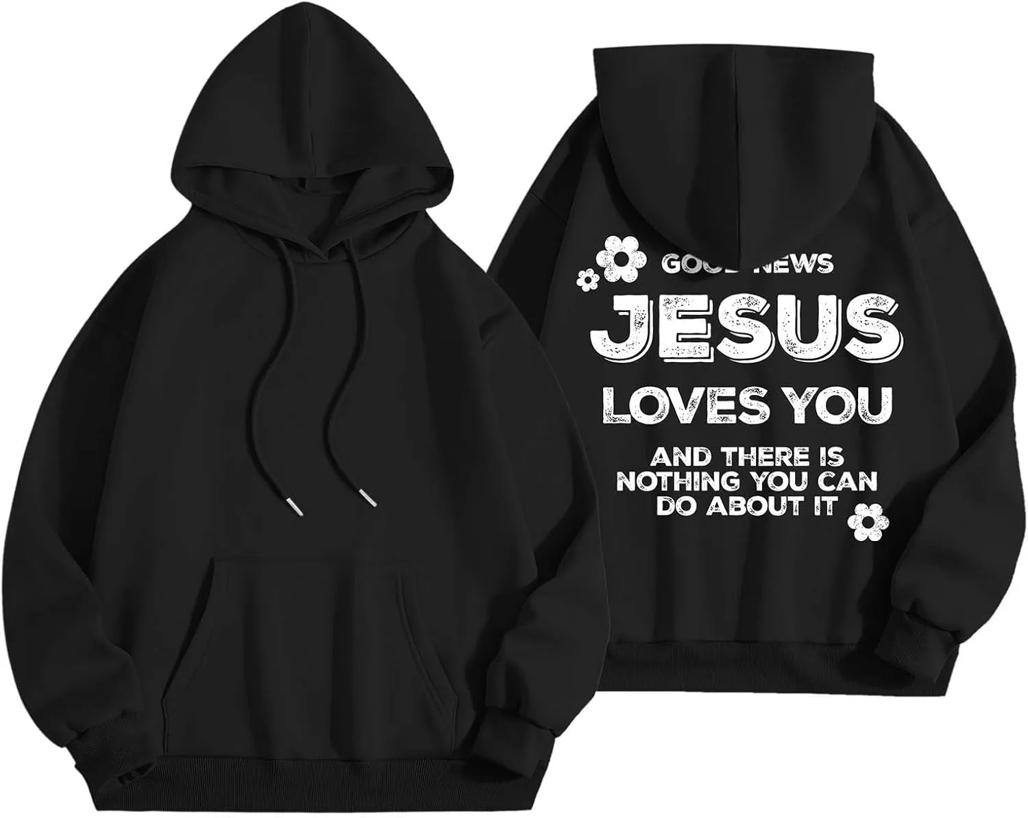Women Oversize Letter Graphic Print Sweatshirt Crewneck Long Sleeve Loose Hooded Pullover Top with Pockets, 5X-Large
