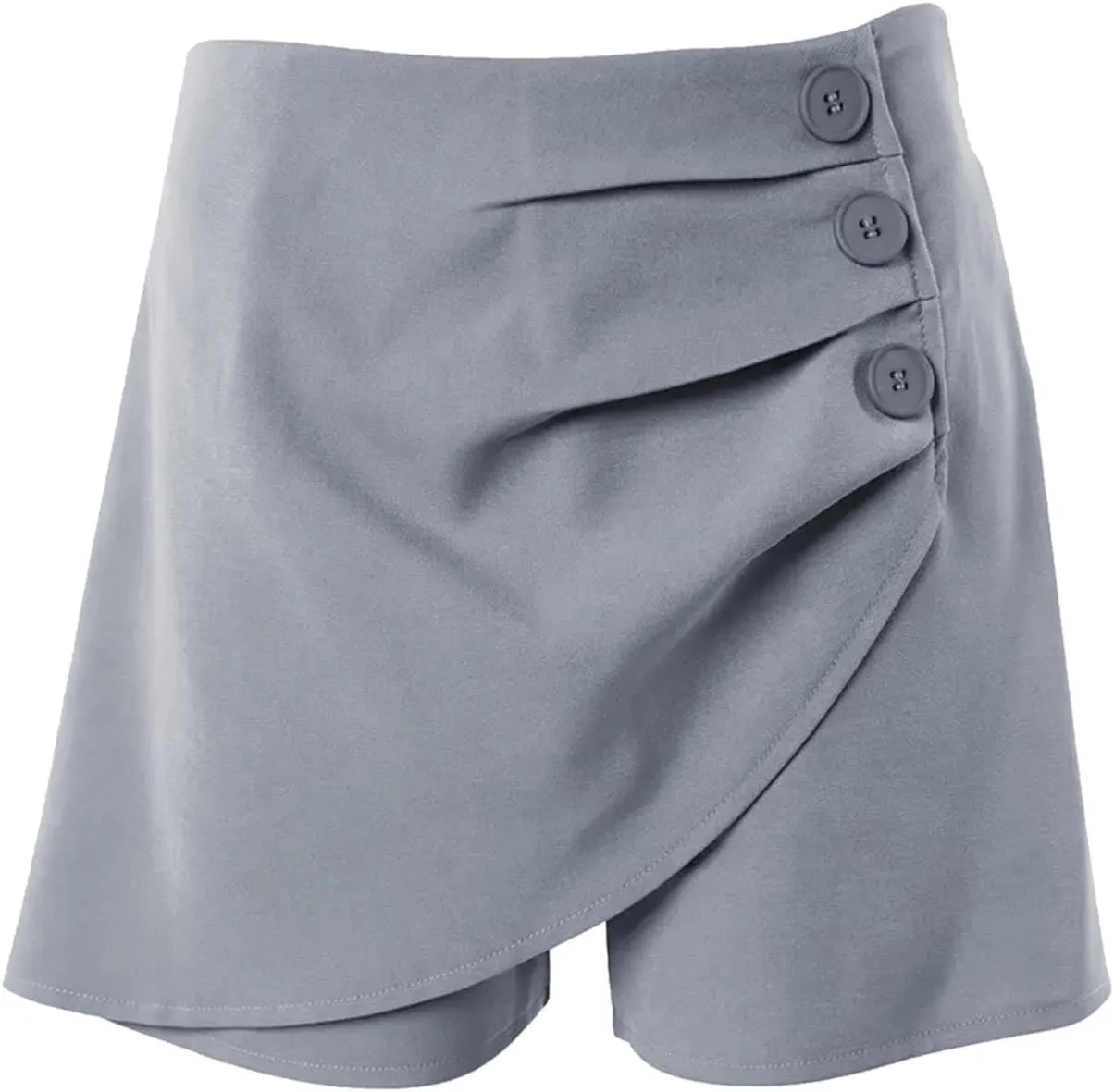 Womens Button Front Wrap Skirts High Waist Tummy Control Dressy Skorts Summer Solid Ruffle Casual Workwear Outfits