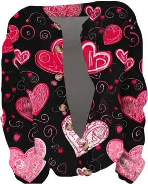 Womens Chunky Cardigan Cable Knit Sweaters for Women 2025 Trendy Love Heart Y2K Knitted Outerwear