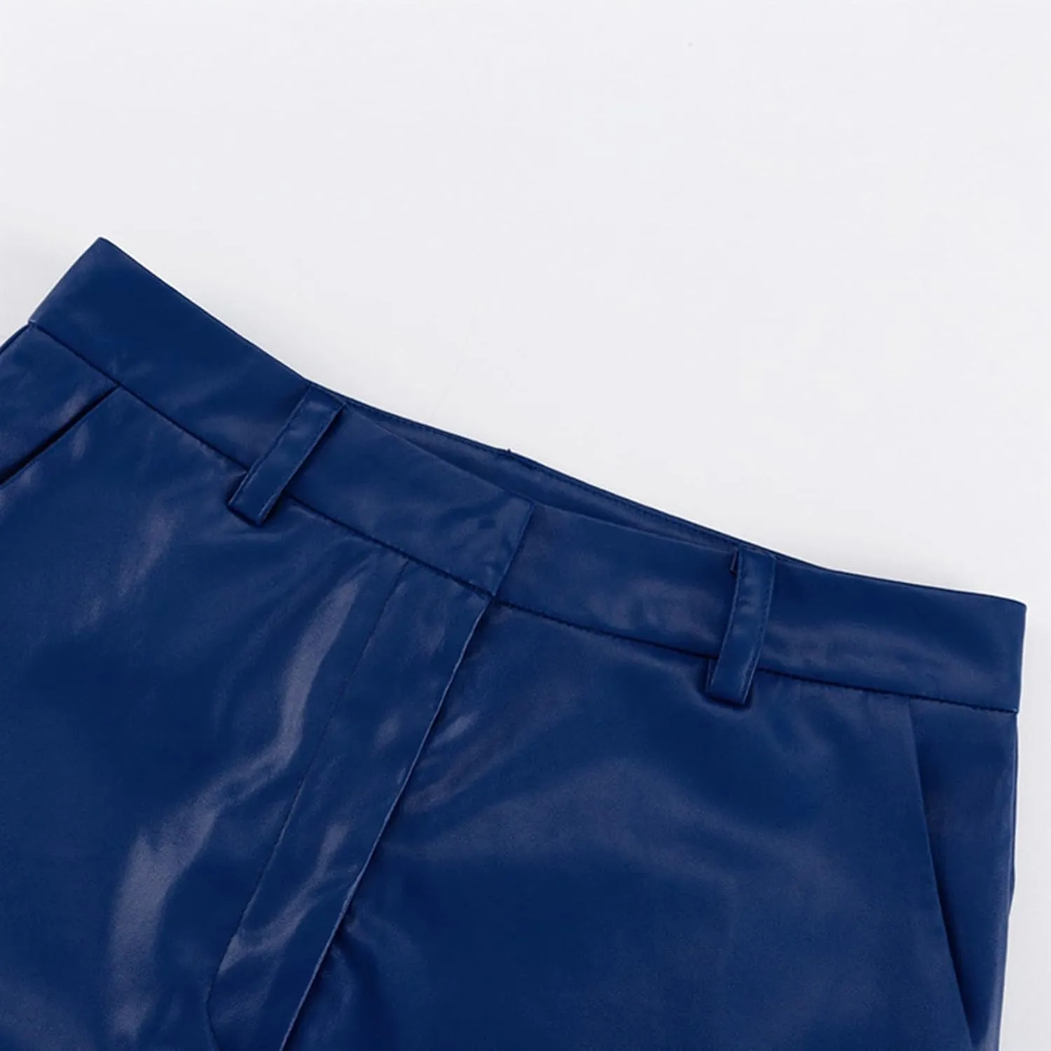 Women's Faux Leather Pants Slim High Waist Trousers Casual Straight Wide Leg Pants Butt Lifting Solid Color Trousers