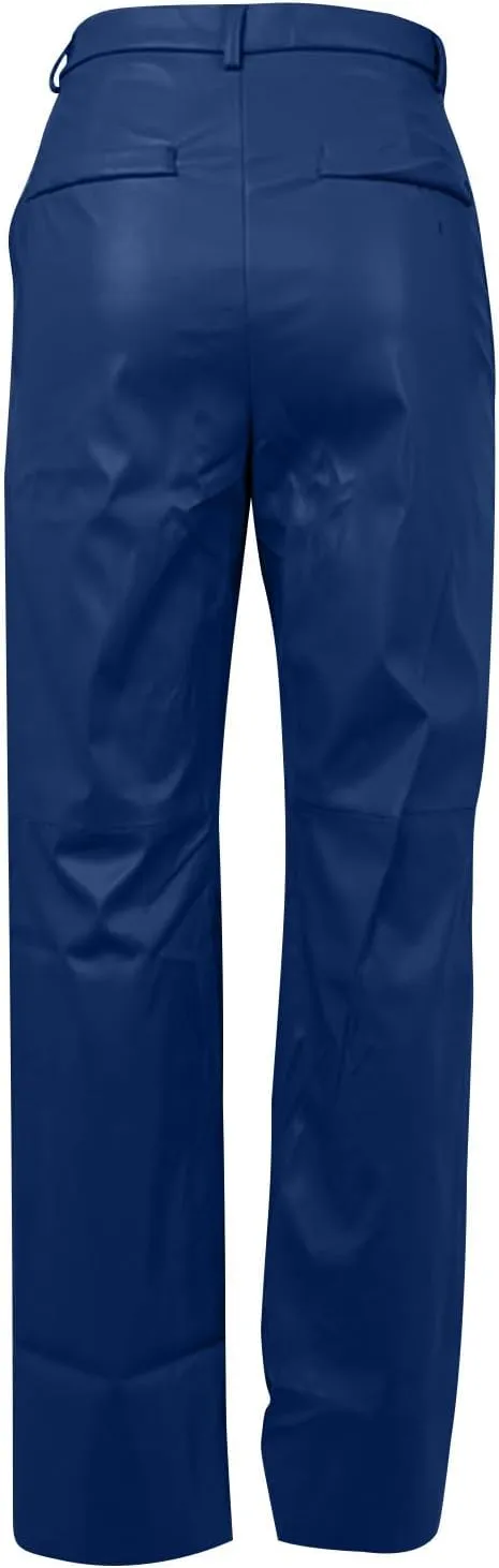 Women's Faux Leather Pants Slim High Waist Trousers Casual Straight Wide Leg Pants Butt Lifting Solid Color Trousers