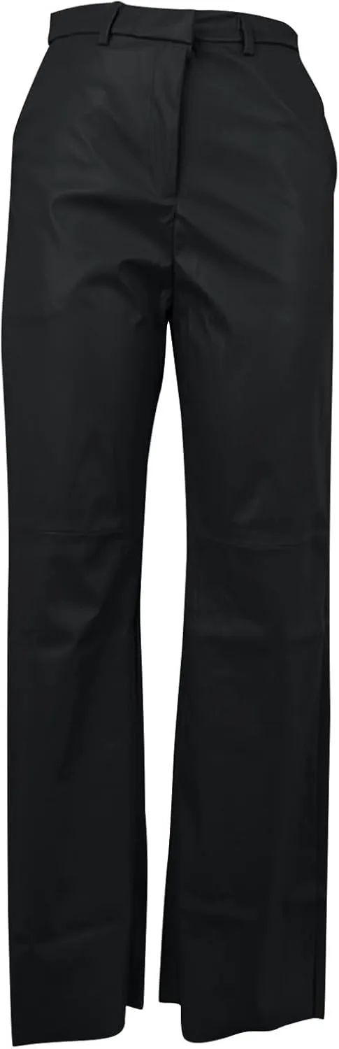 Women's Faux Leather Pants Slim High Waist Trousers Casual Straight Wide Leg Pants Butt Lifting Solid Color Trousers