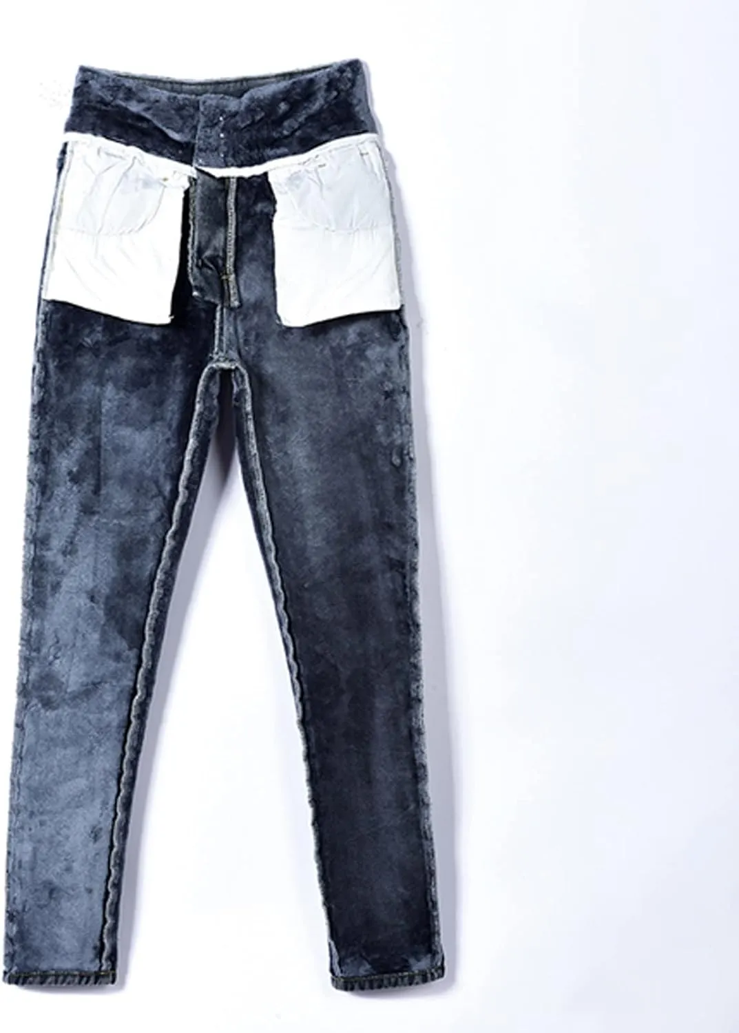 Womens Fleece Lined Jeans Straight Leg High Waisted Skinny Jean Stretchy Denim Thermal Pants Slimming Warm Winter Jeggings