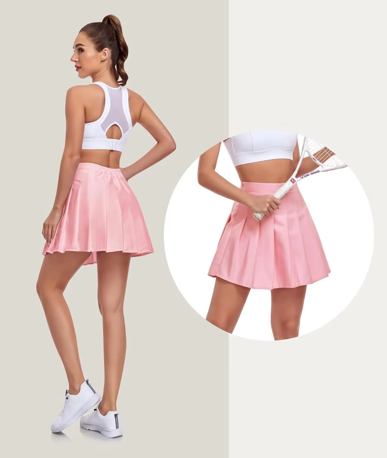 Womens Girls Pleated Tennis Skirts High Waisted A-line Skirt School Uniform Athletic Golf Skorts with Shorts,2T-4XL