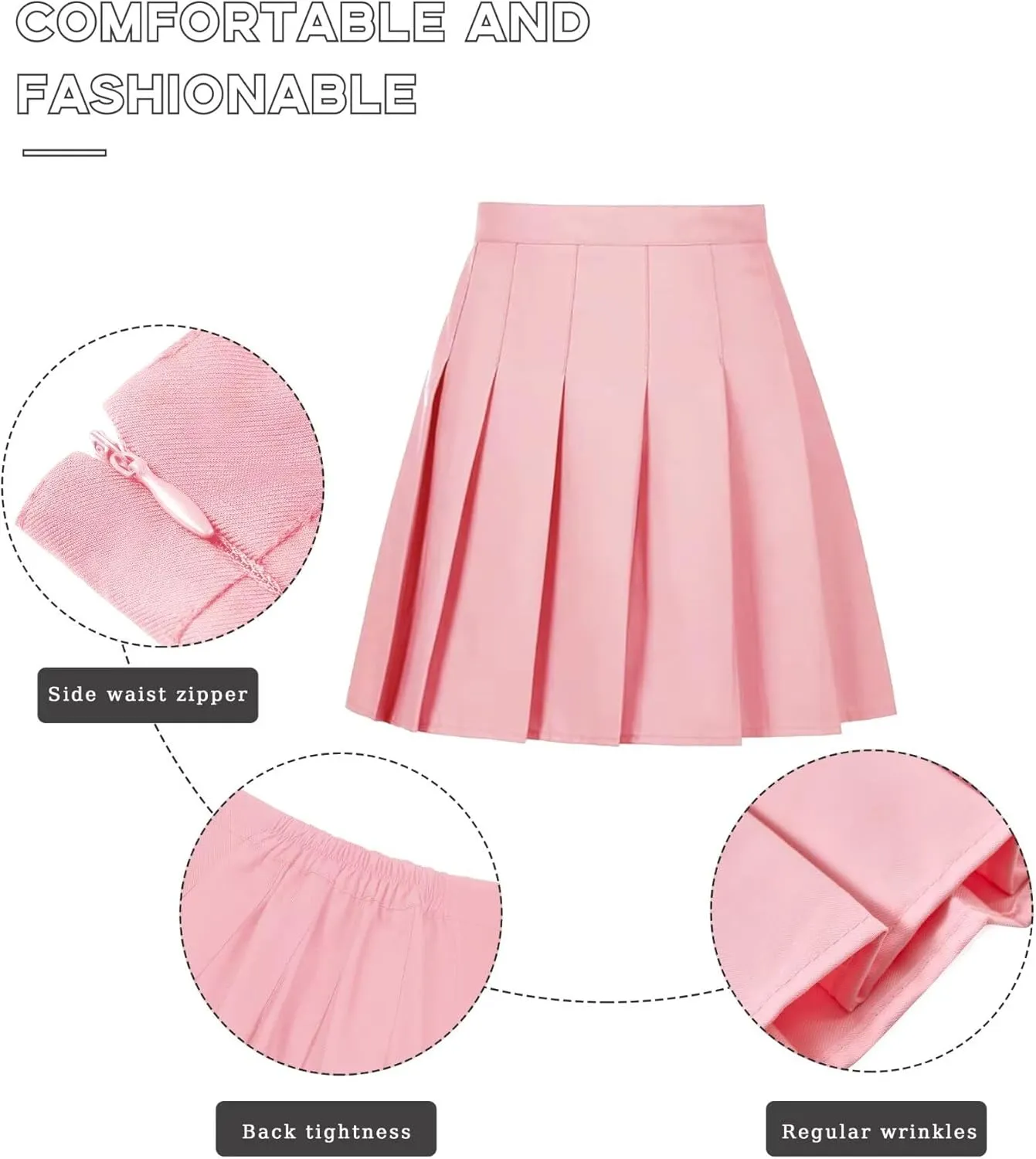 Womens Girls Pleated Tennis Skirts High Waisted A-line Skirt School Uniform Athletic Golf Skorts with Shorts,2T-4XL