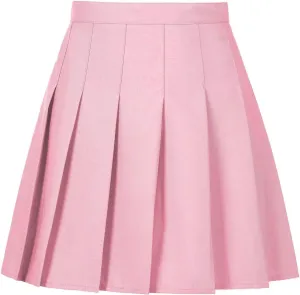 Womens Girls Pleated Tennis Skirts High Waisted A-line Skirt School Uniform Athletic Golf Skorts with Shorts,2T-4XL