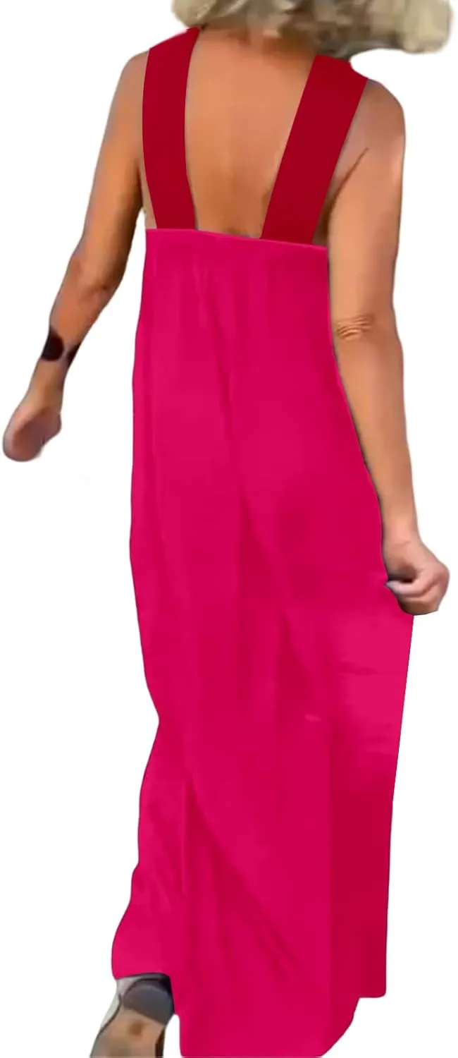 Womens Halter Neck Dress Criss Cross Sleeveless Backless Maxi Dress Summer Casual Sexy Boho A Line Dresses