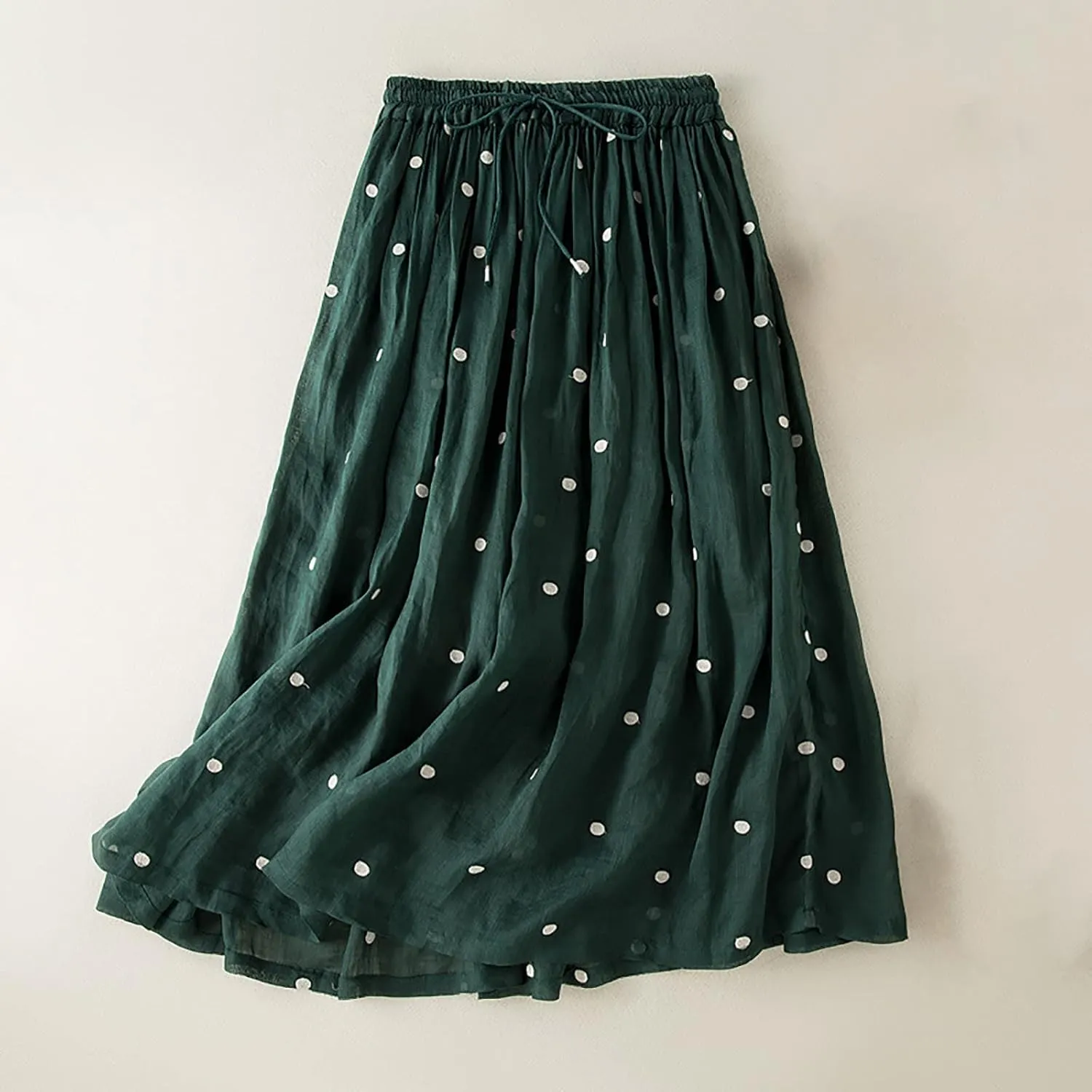 Women's High Cut Tie Knot Polka Dot Maxi Long Midi Mini Petite Skirts Loose Fit Skirt for Women Linen Skirts 2025