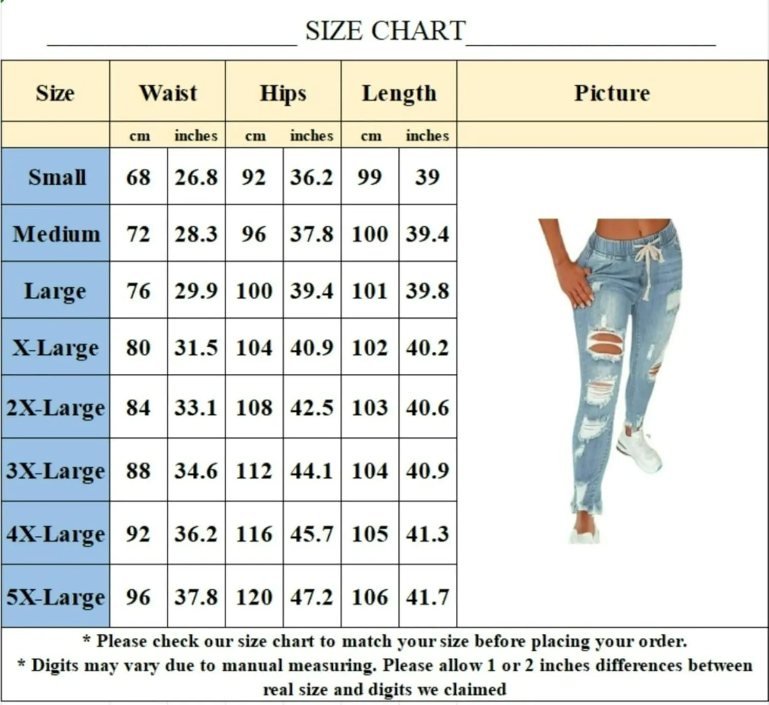 Women's High Rise Skinny Stretch Ripped Jeans High Elastic Waisted Destroyed Tight Denim Pants