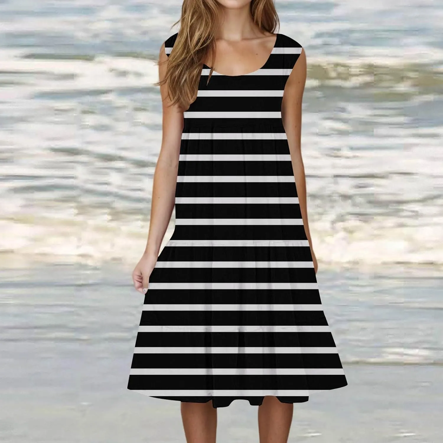 Womens Linen Dress Summer Dresses for Women Plus Size Beach Dress Casual Sundresses Sexy Sleeveless Dress Flowy Midi
