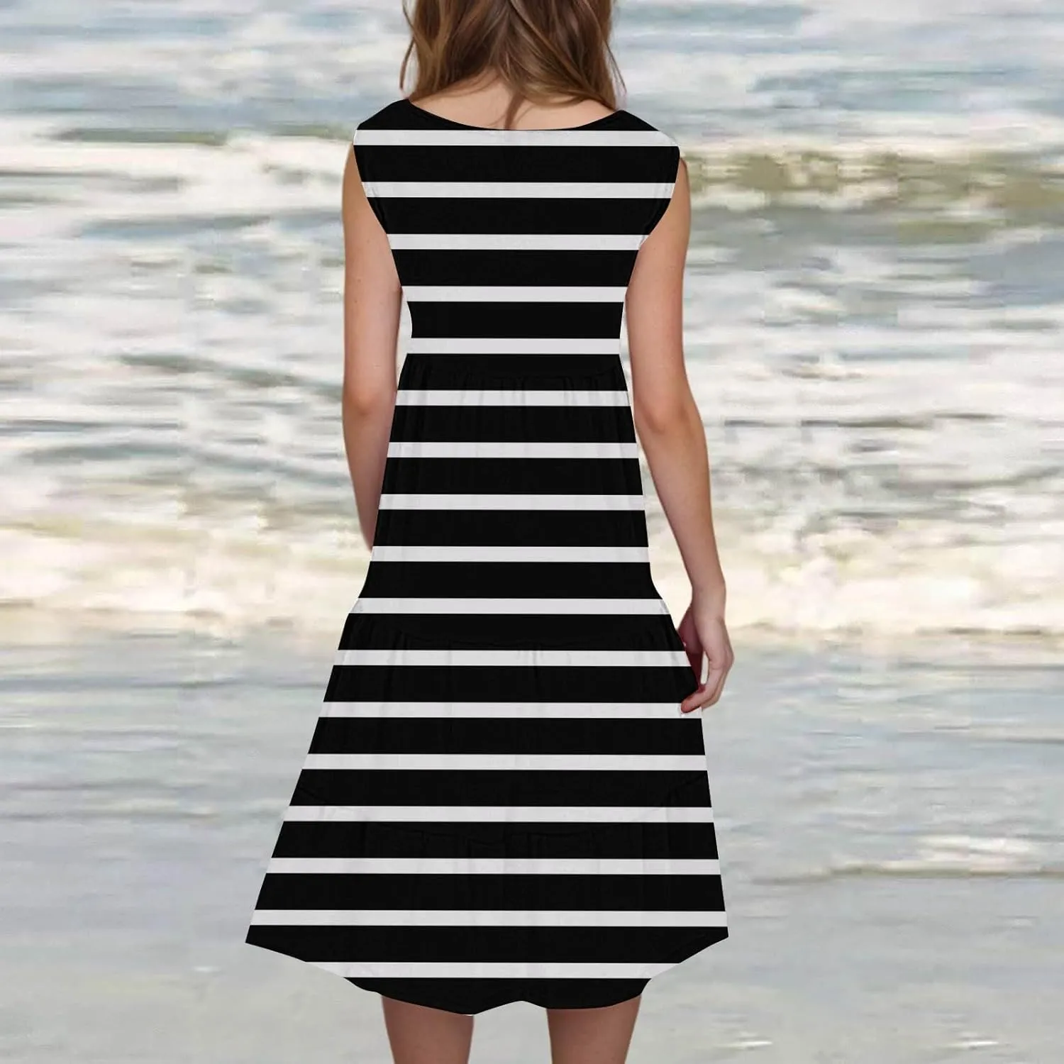 Womens Linen Dress Summer Dresses for Women Plus Size Beach Dress Casual Sundresses Sexy Sleeveless Dress Flowy Midi