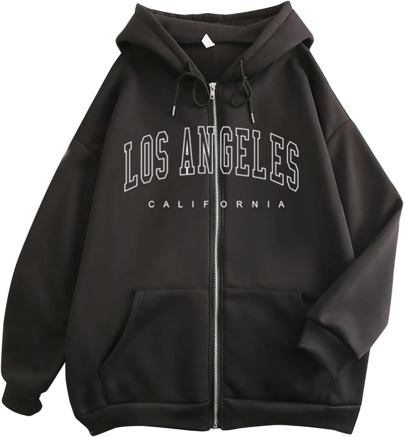 Womens Los Angeles California Comfort Hoodies Letter Zipper Up Workou Graphic Hooded Sweatshirts for Teens Zip Up Y2K