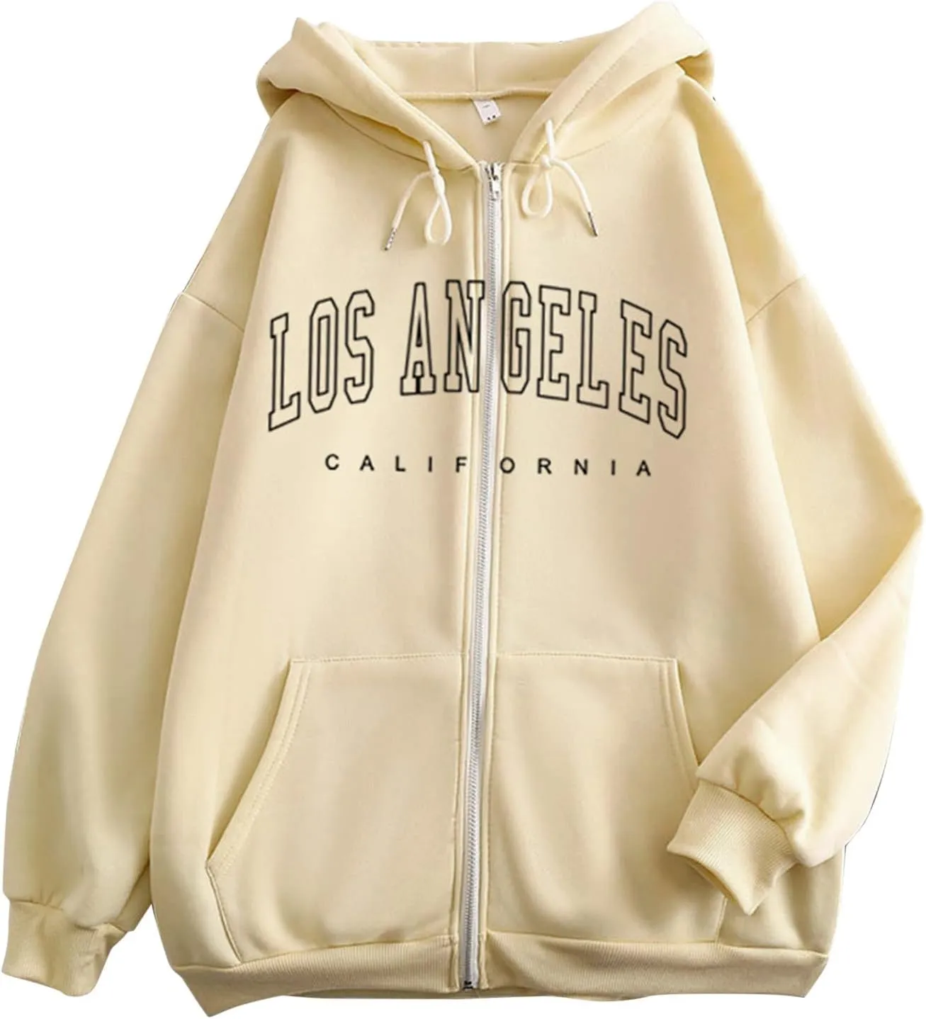 Womens Los Angeles California Comfort Hoodies Letter Zipper Up Workou Graphic Hooded Sweatshirts for Teens Zip Up Y2K