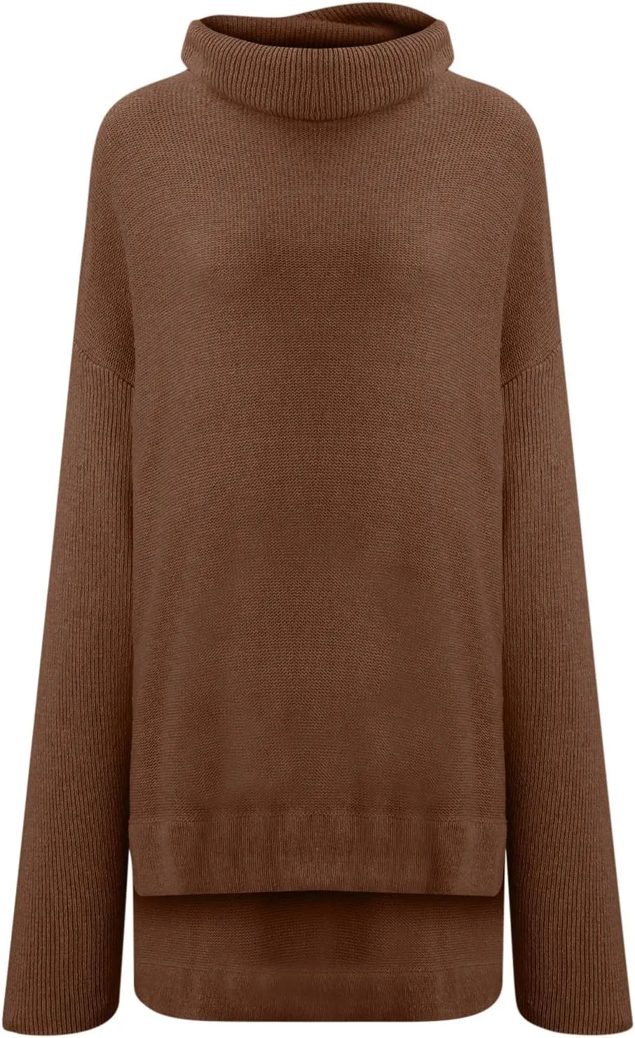 Women's Oversized Turtleneck Batwing Sleeve Split Casual Loose Knit Tunic Pullover Sweater Tops 2024 Fall Outfits