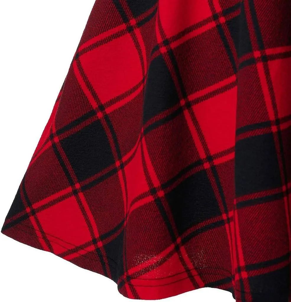 Womens Plaid Skirt,High-Waisted Sexy Wrap Pleated Skirt Fashion Vinatge A-line Skirt Casual Uniform Mini Skirts