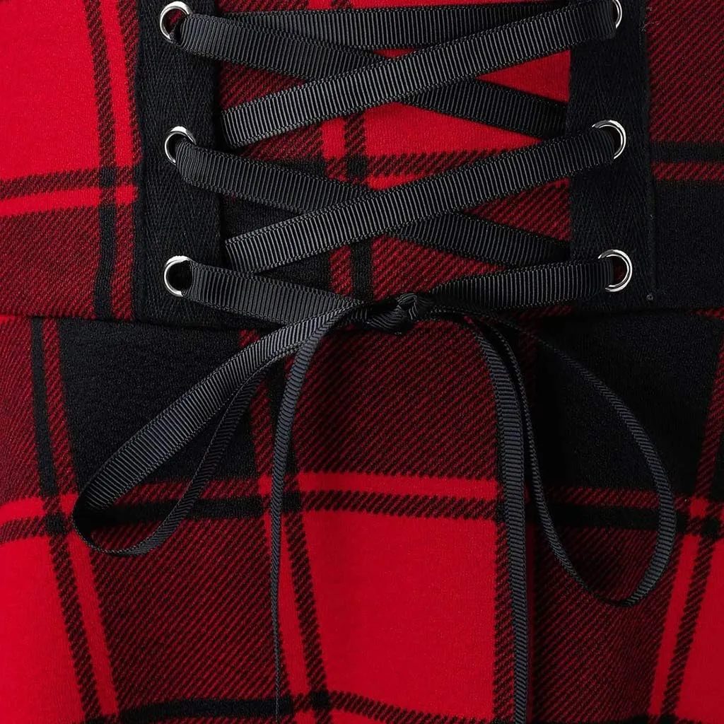 Womens Plaid Skirt,High-Waisted Sexy Wrap Pleated Skirt Fashion Vinatge A-line Skirt Casual Uniform Mini Skirts