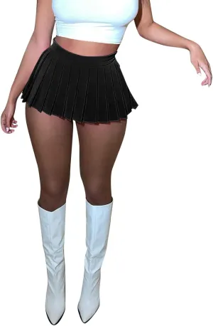 Women's Skirts for Summer Tennis High Elastic Waist Trendy Pleated Sports Mini Skirts for Women Trendy Clothes