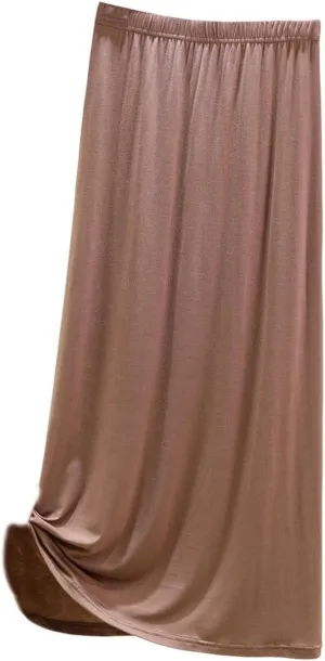 Women's Slim A-line Skirt Solid Color Comfort Elastic Waist Retro Maxi Skirt for Beach Vacation, Casual Outings