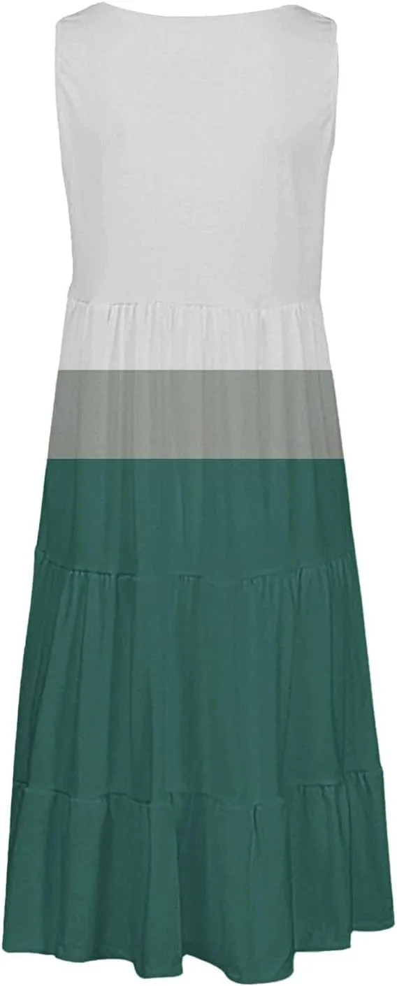 Womens Summer Dresses Summer Dresses for Women Plus Size Beach Dress Casual Sundresses Sexy Sleeveless Dress Flowy