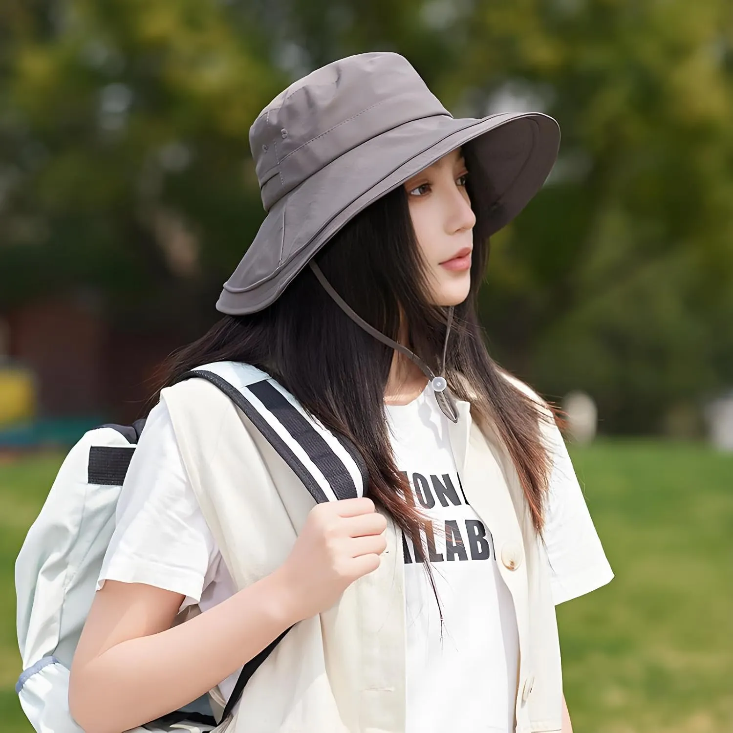 Womens Sun Hat with Ponytail Hole Beach Summer Hat Wide Brim Packable Gardening Hats