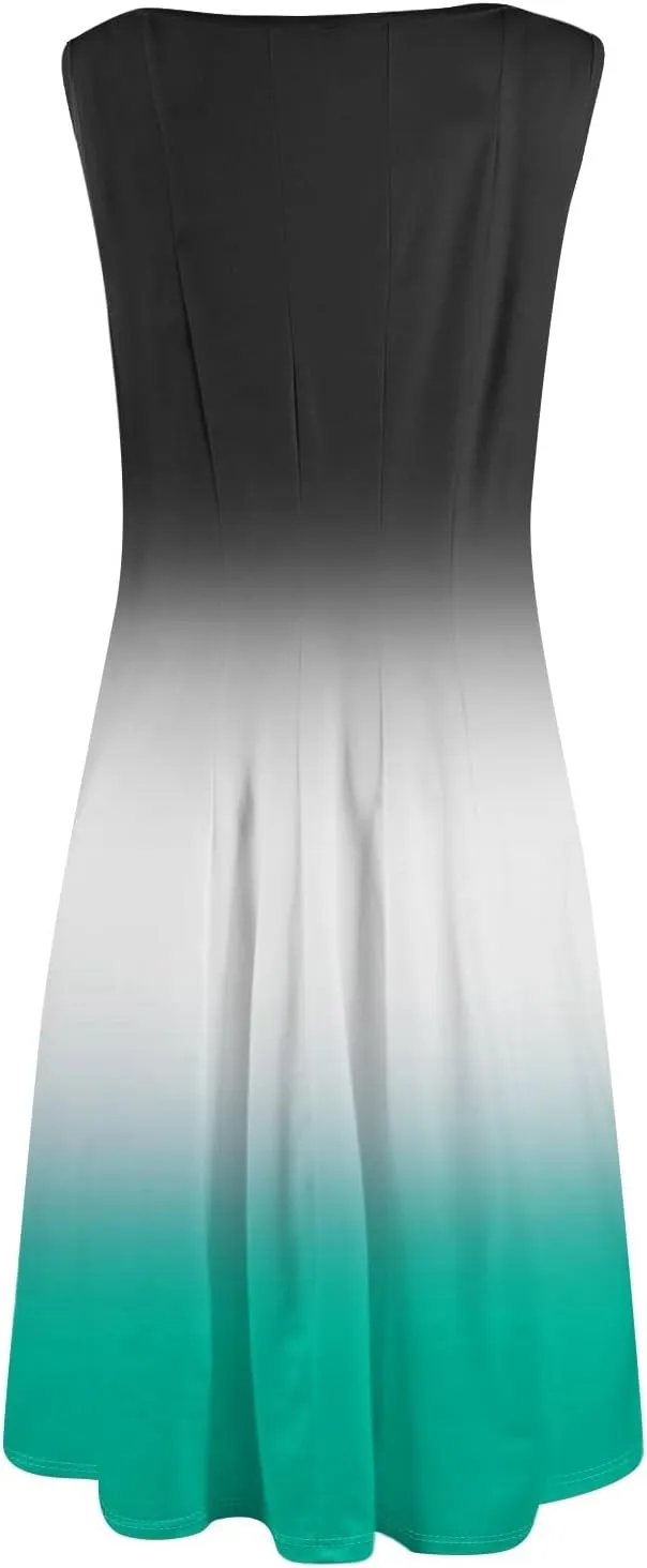 Women's Sundresses Tank Top Dresses Summer Midi Dress Ruched Floral Dress Sleeveless Bohemian A Line Dresses with Pocket