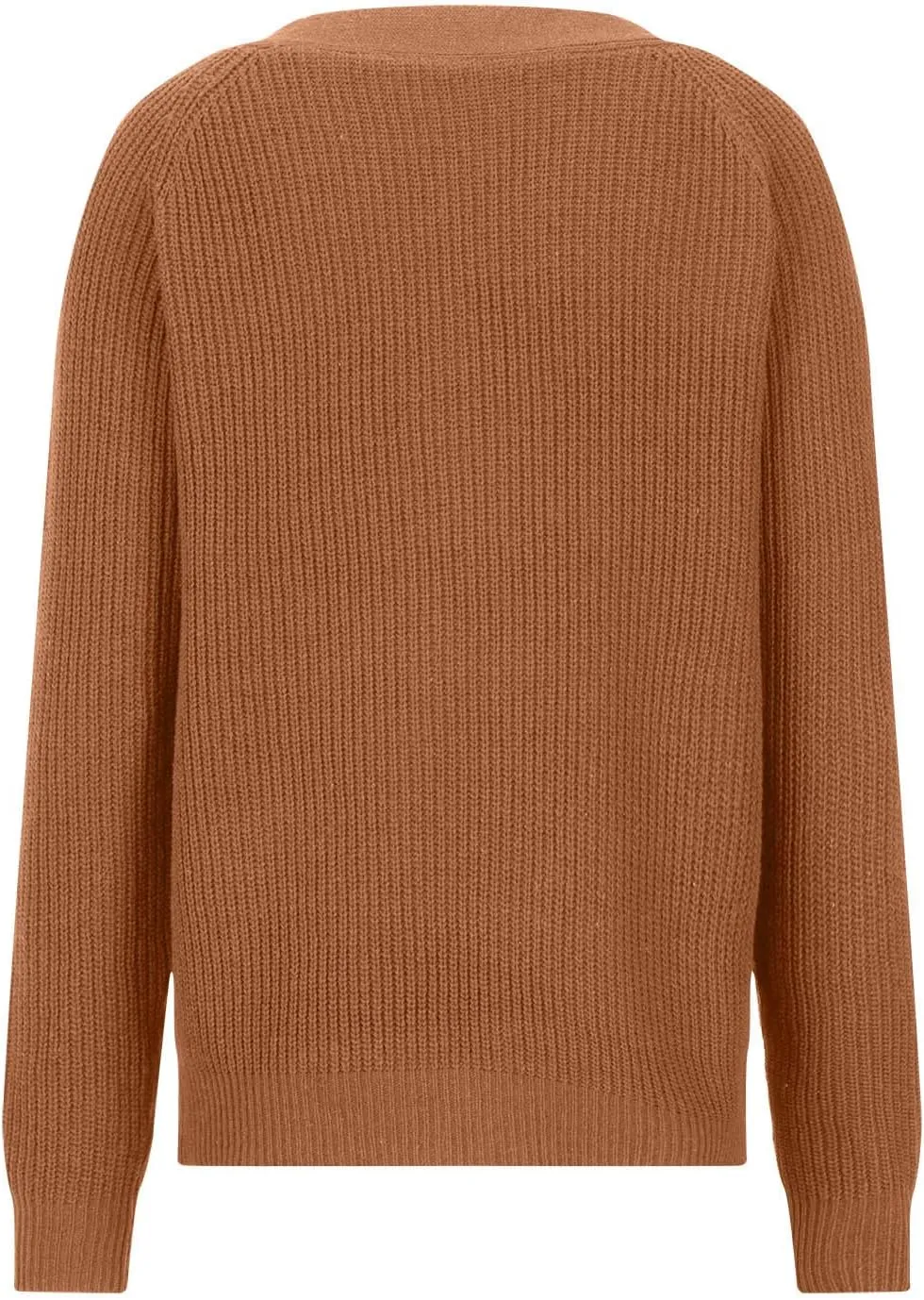 Womens Sweater Long Sleeve V-Neck Button Down Ribbed Knit Pullover Sweaters Solid Casual Relaxed Fit Jumper Tops