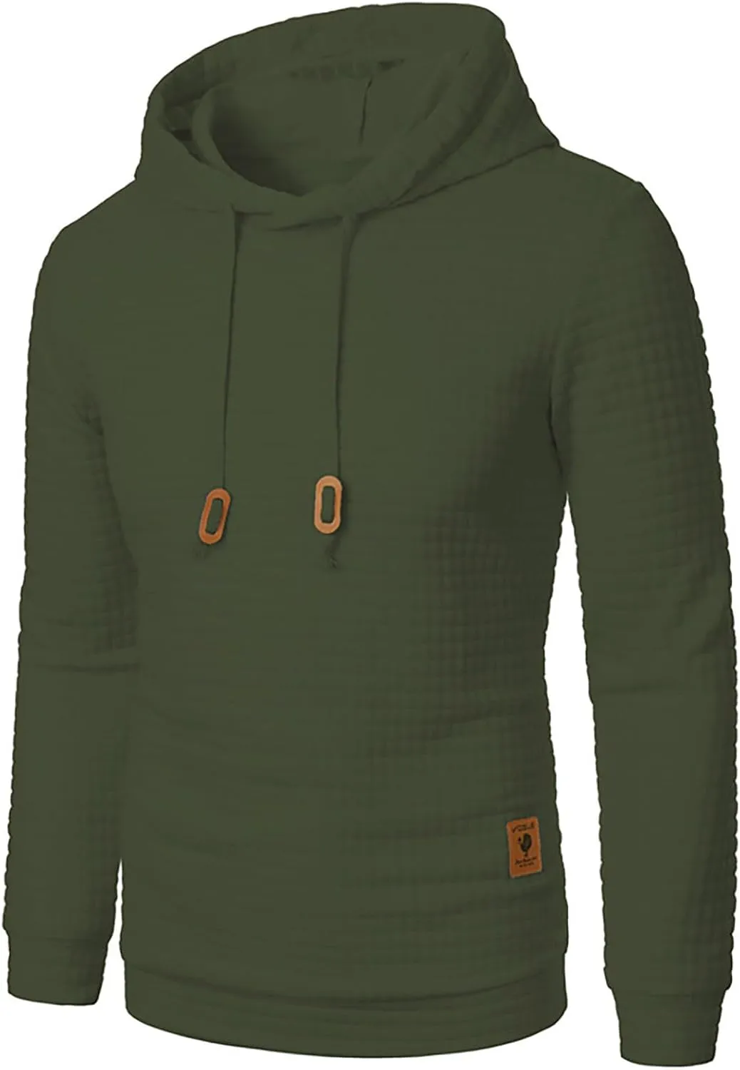 Ymosrh Mens Fashion Hoodie Pullover Sweatshirts Long Sleeve Solid Color Plaid Jacquard Hoodies Casual Drawstring Tops, S-XL