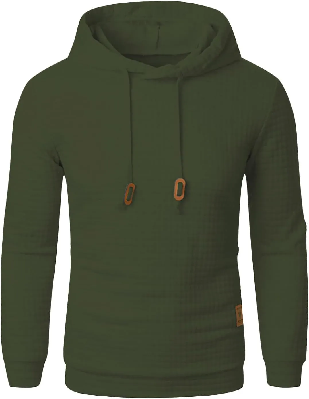 Ymosrh Mens Fashion Hoodie Pullover Sweatshirts Long Sleeve Solid Color Plaid Jacquard Hoodies Casual Drawstring Tops, S-XL