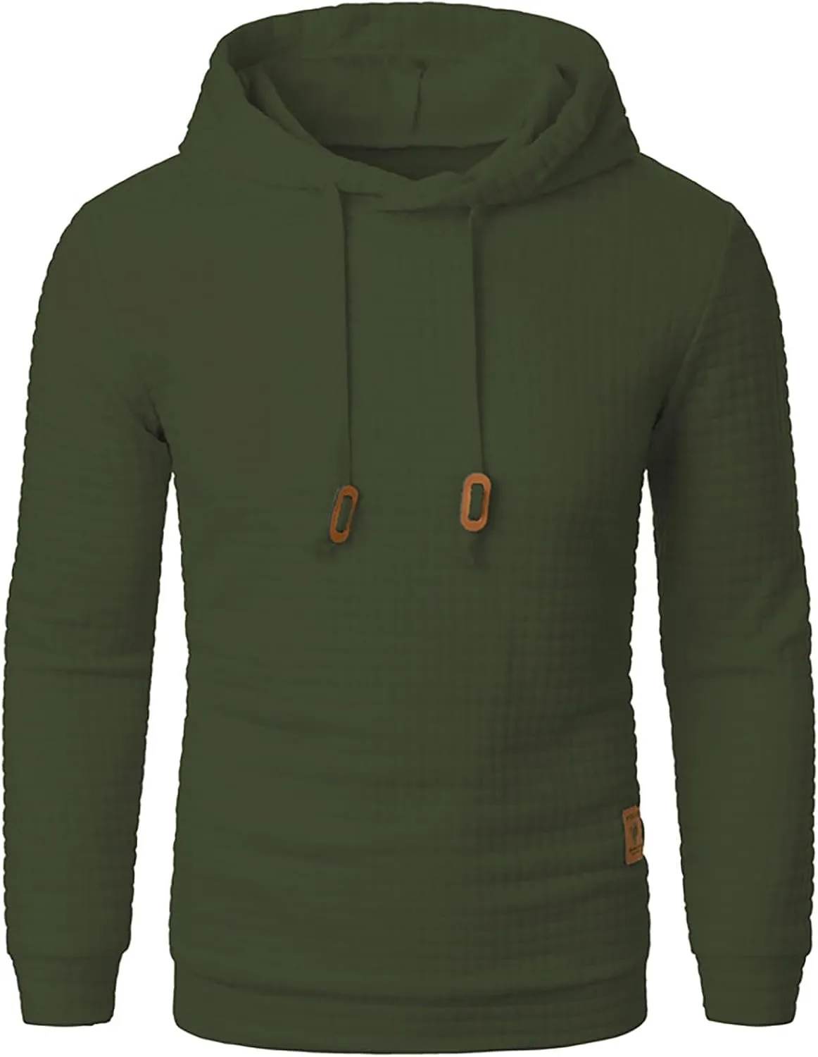 Ymosrh Mens Fashion Hoodie Pullover Sweatshirts Long Sleeve Solid Color Plaid Jacquard Hoodies Casual Drawstring Tops, S-XL