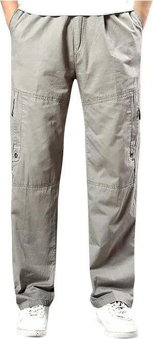 Ymosrh Men's Pants Fleece Lined Sweatpants Open Bottom Straight Leg Loose Fit Baggy Athletic Jogger Pant Pants, M-5XL