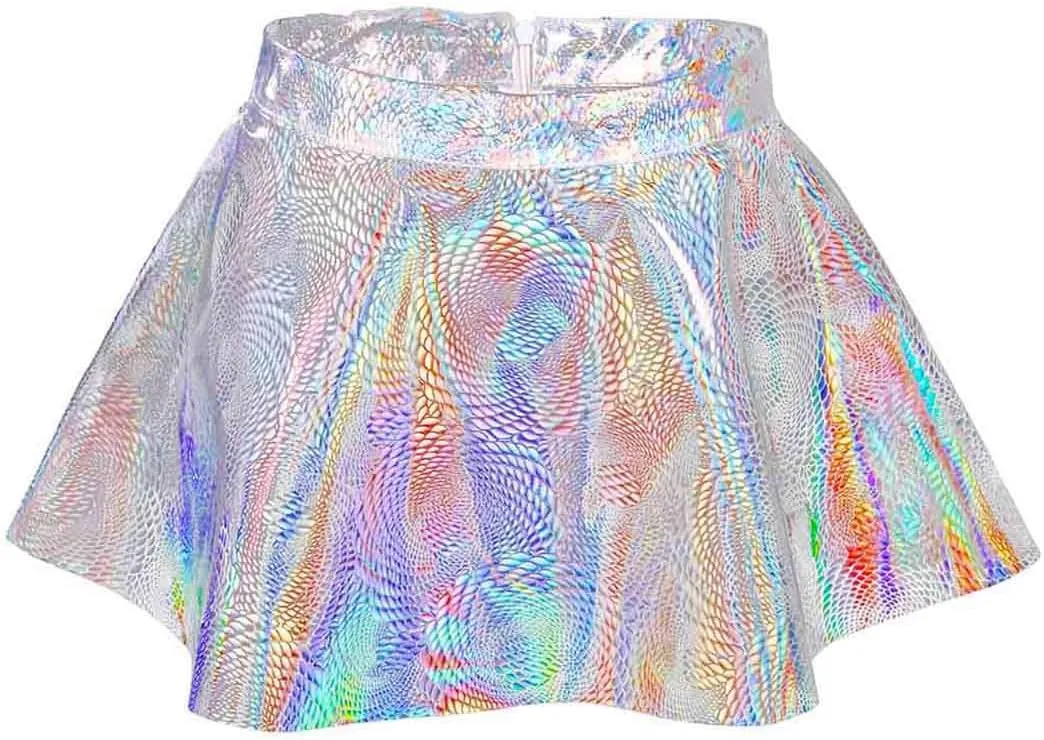 Zoestar Sheer Mini Skirt Clear Pleated Skirts for Women