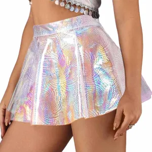 Zoestar Sheer Mini Skirt Clear Pleated Skirts for Women