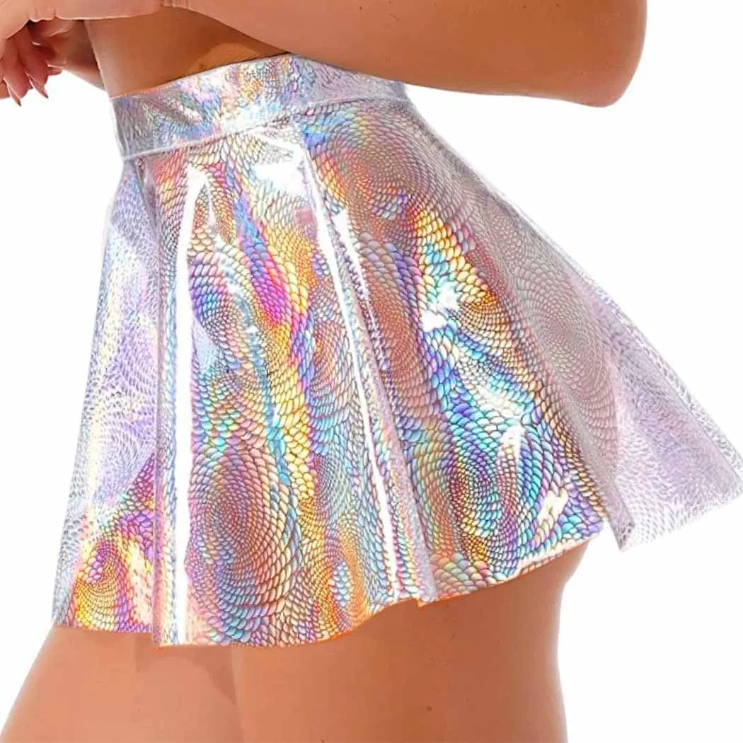 Zoestar Sheer Mini Skirt Clear Pleated Skirts for Women