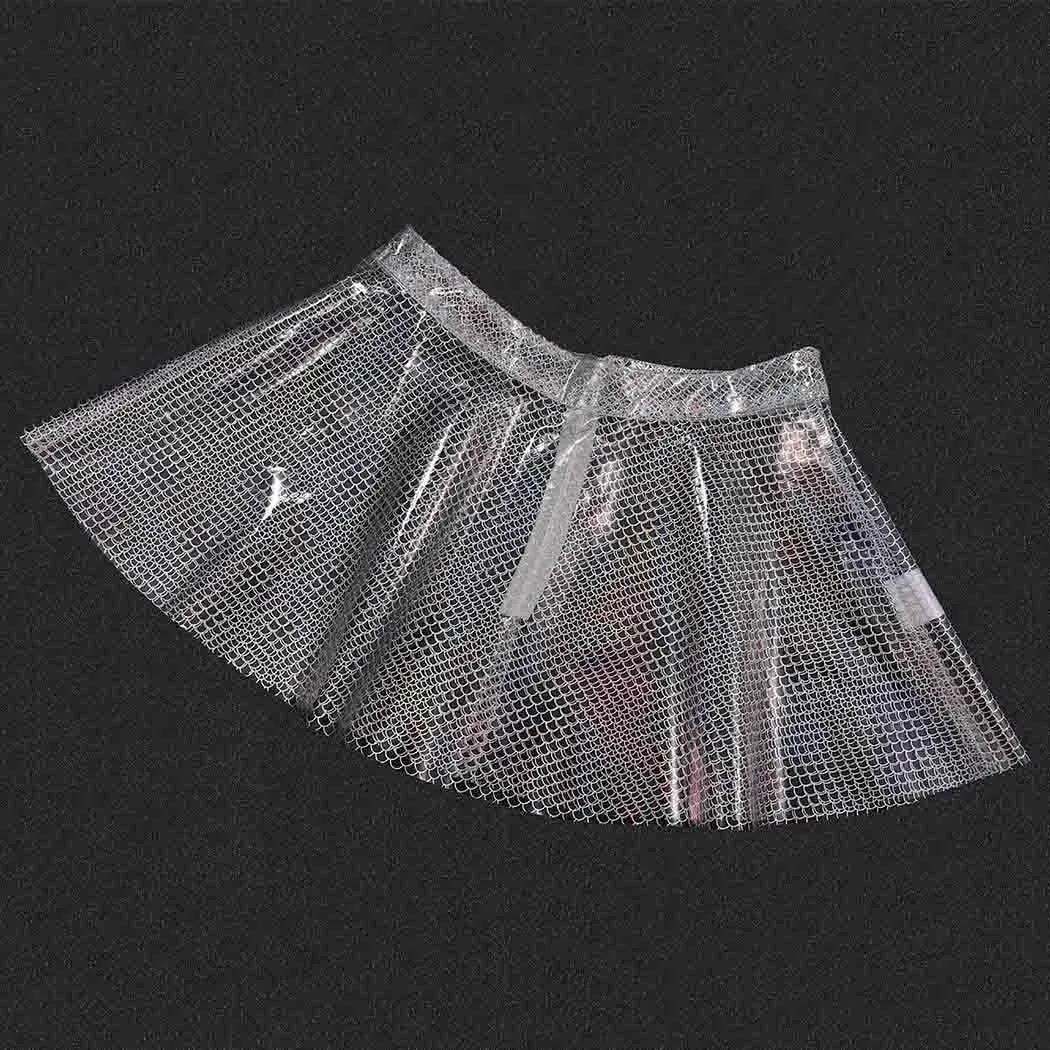 Zoestar Sheer Mini Skirt Clear Pleated Skirts for Women
