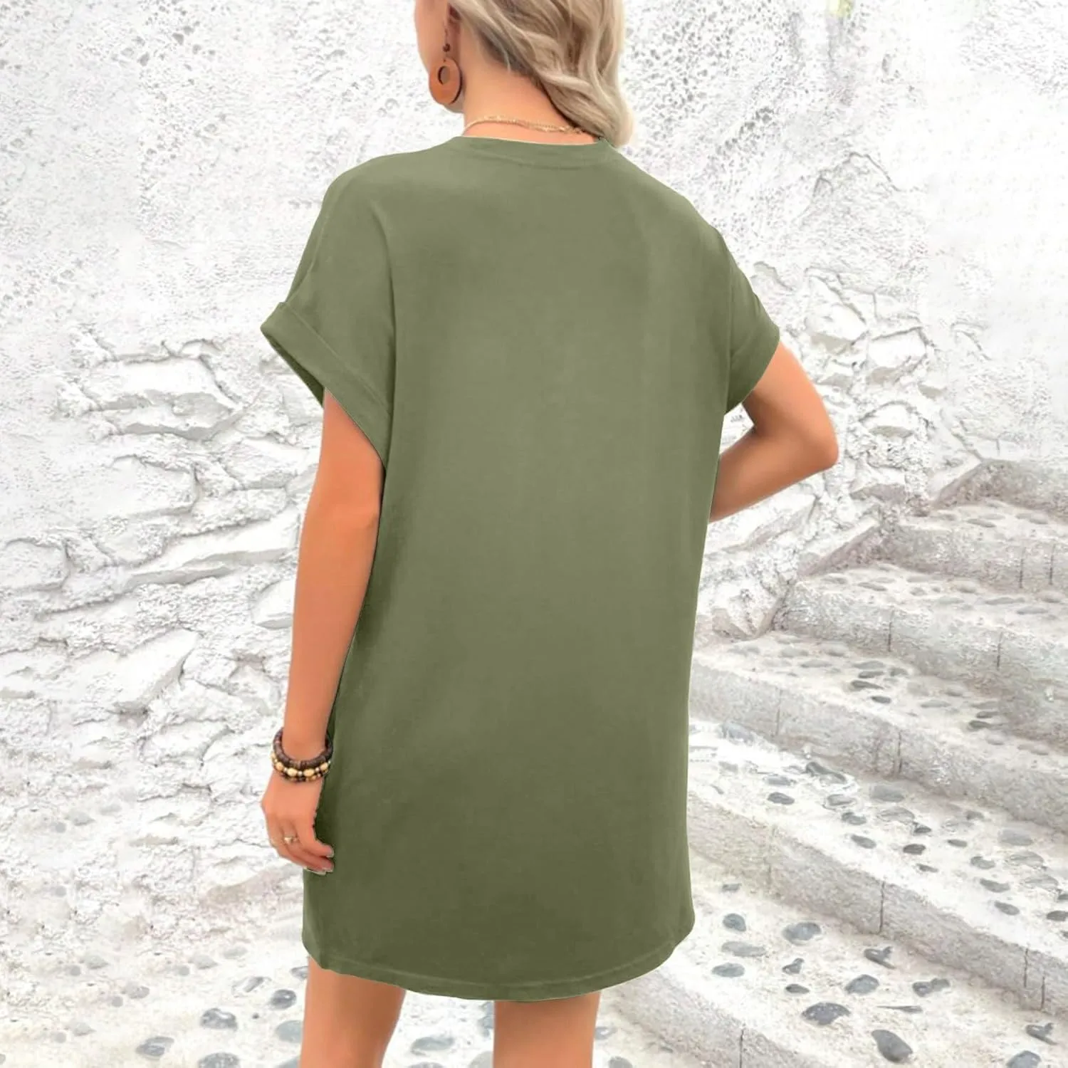 ZYXTIM Women's Casual Summer Short Sleeve T Shirts Dress Cotton Soft Comfy Lounge Nightgown Loose Basic Dresses with Pockets